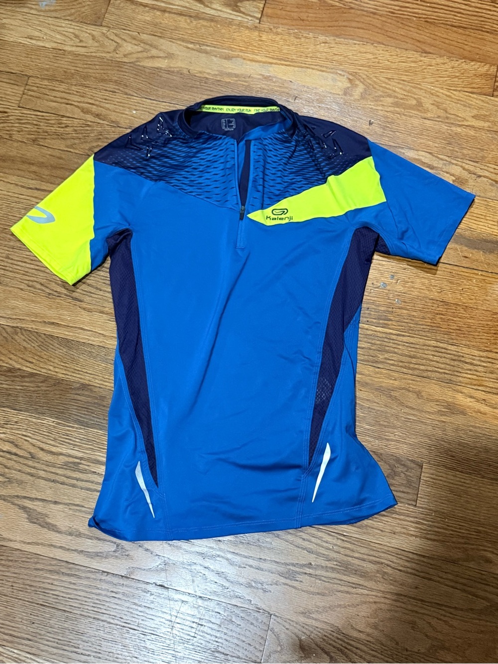 Kalenji Blue & Neon Yellow Running Jersey size XS